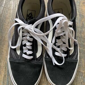 Vans Classic Black and White Lace-Up Shoes
